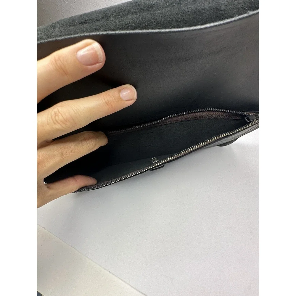 Attache Black Leather Handmade Briefcase Jude 1:2 Mercy Peace Love Abundance